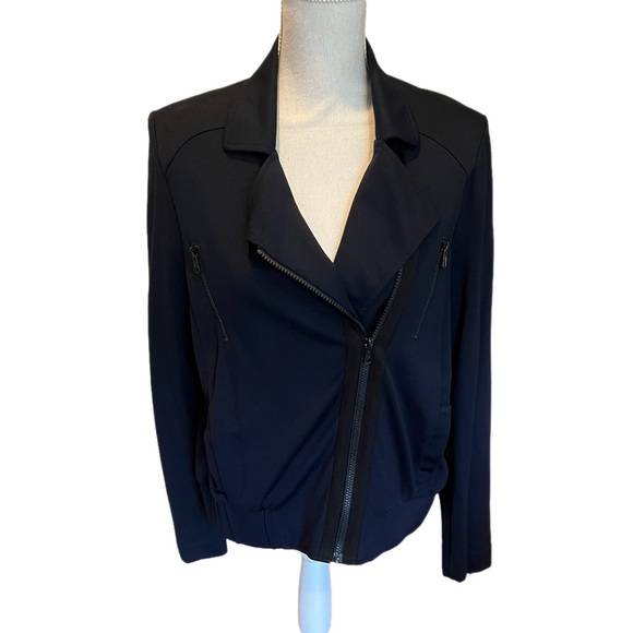 Cabi Chance Asymetrical Zip Navy Jacket Size Medium Style# 5476 - Picture 4 of 9